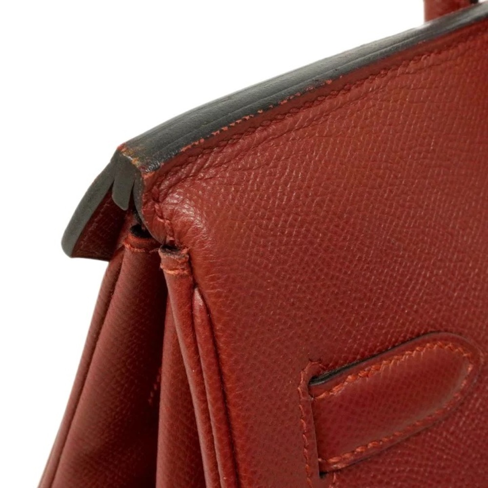 Authentic HERMES BIRKIN 35 Courchevel Rouge H burgundy leather bag - Picture 7 of 15